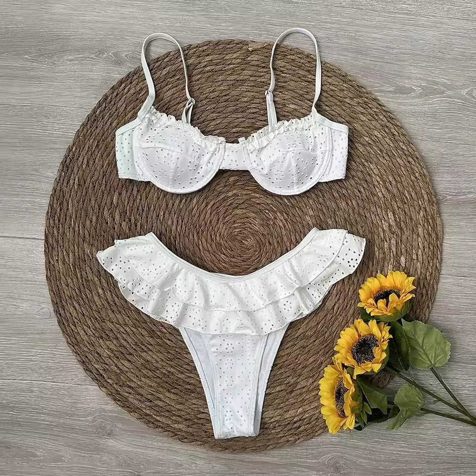 Bali Solé White Sands Flounce Bikini Set